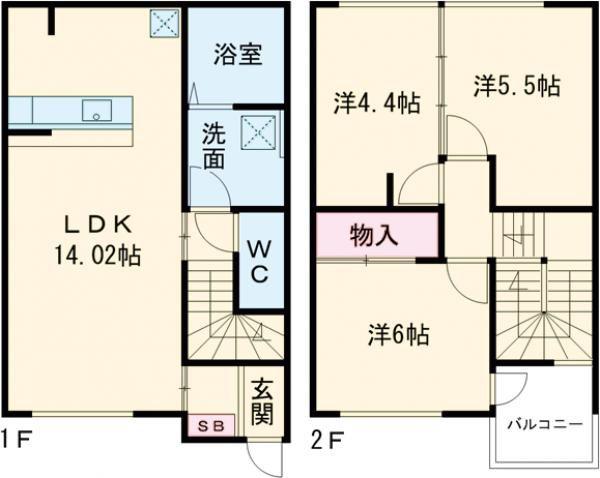パークハイム石井町(3LDK/1階)の間取り写真
