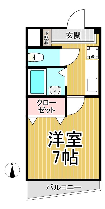 パレスブルート(1K/1階)の間取り写真