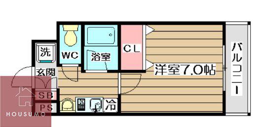 LAPUTA21(1K/3階)の間取り写真