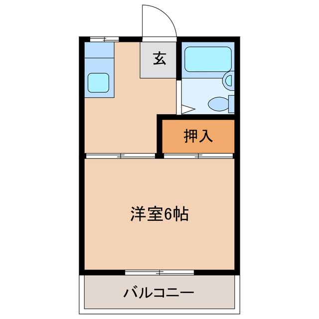 ルネサンス(1K/1階)の間取り写真