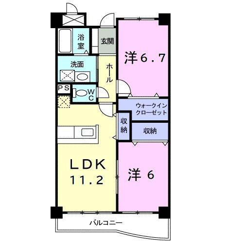 パルティーレ(2LDK/2階)の間取り写真