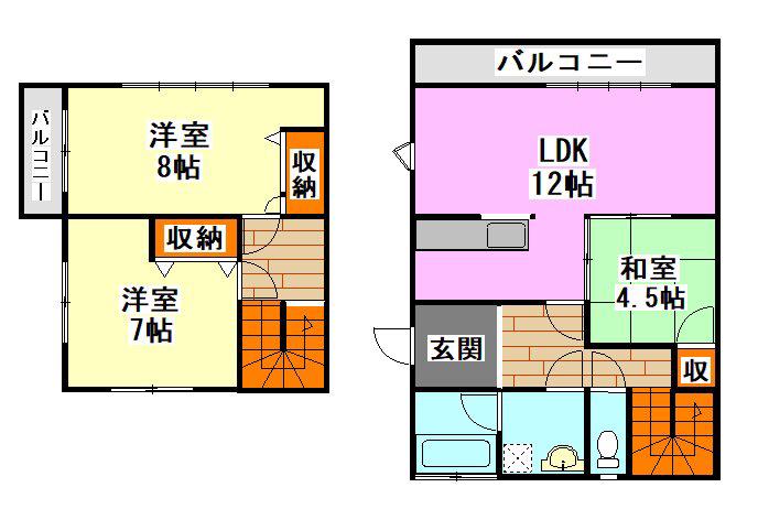 G.U.COURT秋松(3LDK/1階)の間取り写真