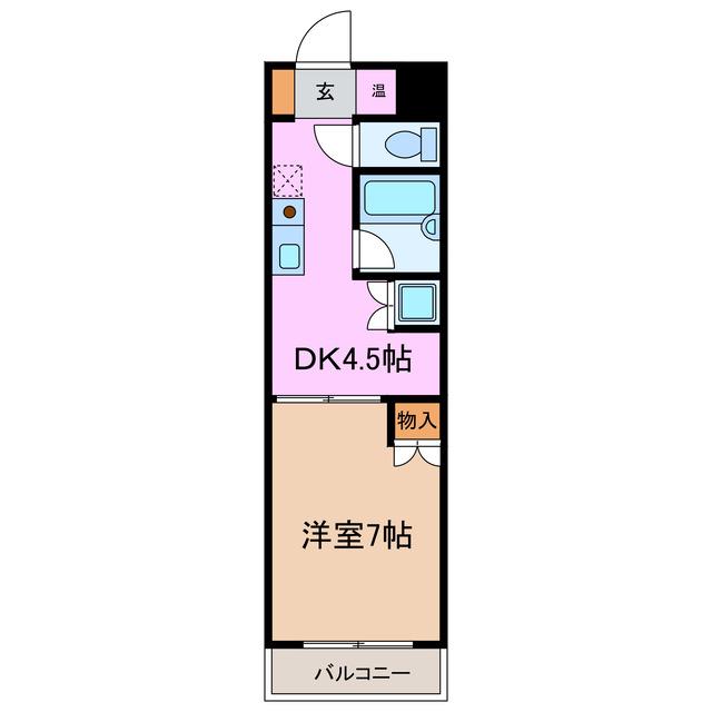 ユニオンハイツ日比野(1DK/4階)の間取り写真