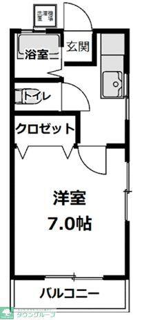 エレファントハイツ(1K/1階)の間取り写真