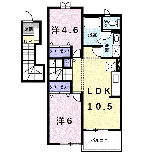 ベル・フィオーレA(2LDK/2階)の間取り写真