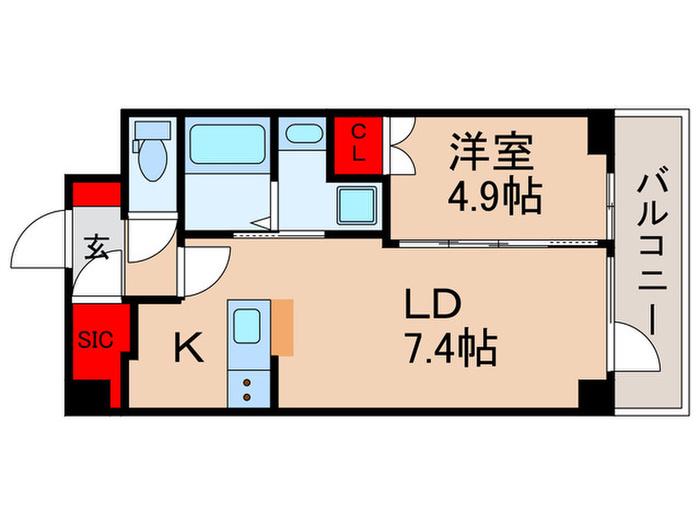 アルファプライム東陽町(1LDK/10階)の間取り写真