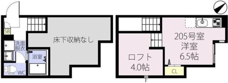 RIZEST浦和美園(ワンルーム/2階)の間取り写真