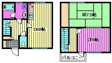 サンブリッジ6(2DK/1階)の間取り写真