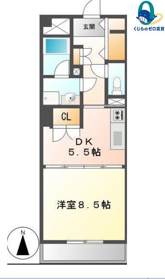 フィオレンテ本山(1DK/3階)の間取り写真