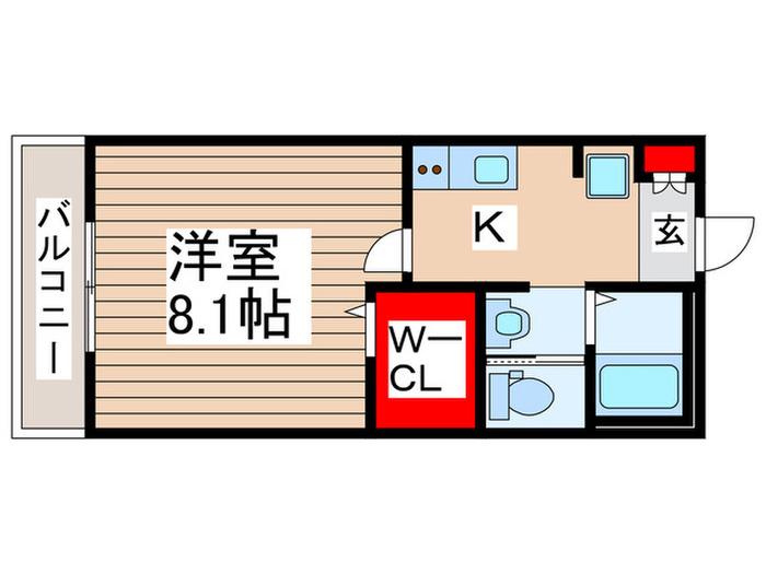 キャメル南流山9A(1K/1階)の間取り写真