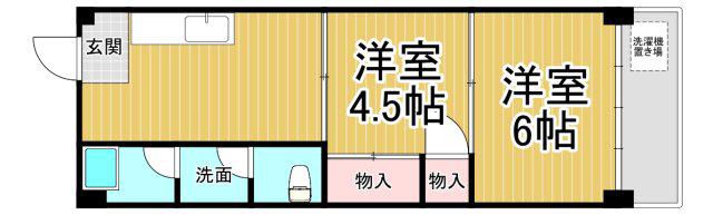 千種ヶ丘グランドハイツ(2DK/5階)の間取り写真