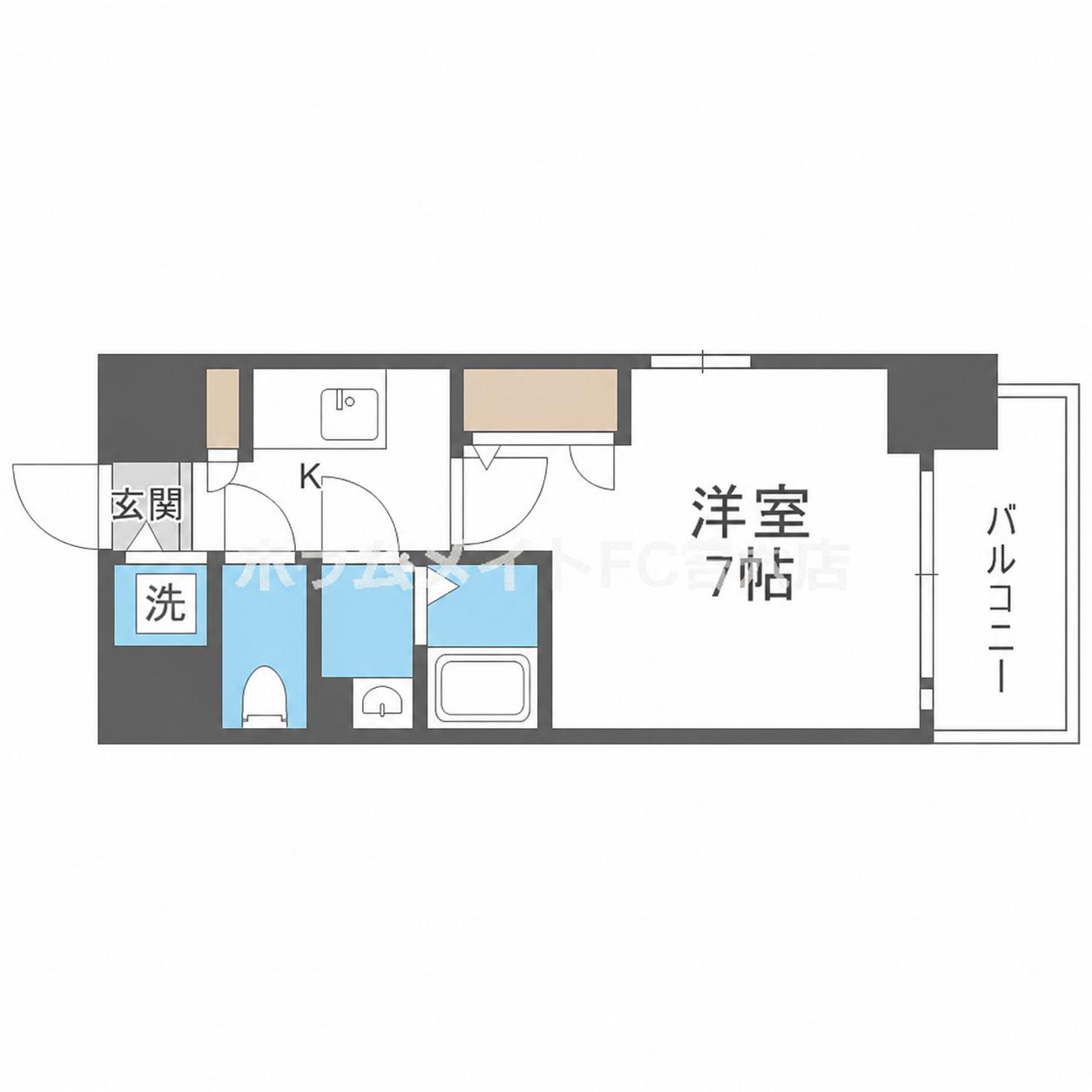 エスリード大阪城(1K/4階)の間取り写真
