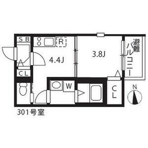 シアヴィータ名古屋(1DK/3階)の間取り写真