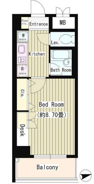 協和高輪マンション(1K/8階)の間取り写真