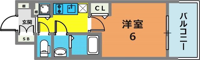 プレサンスジェネ新神戸ステーションフロント(1K/3階)の間取り写真