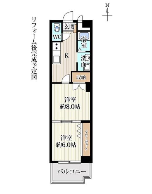 ENSHOW2(2K/6階)の間取り写真
