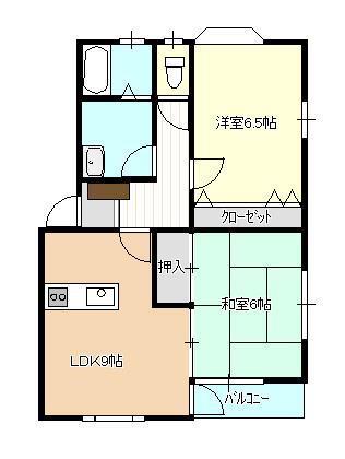 グレース平野(2LDK/2階)の間取り写真