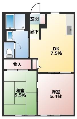 ロイヤル KI(2DK/1階)の間取り写真