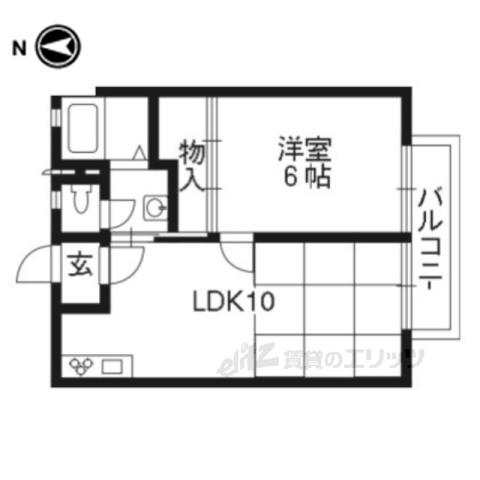 サンハイツA(1LDK/2階)の間取り写真