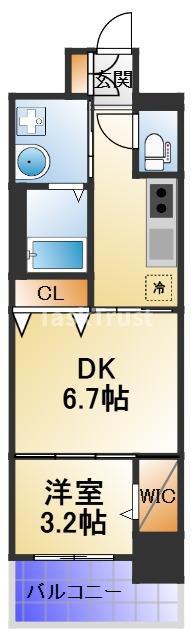 メイクス大阪鶴見(1DK/2階)の間取り写真