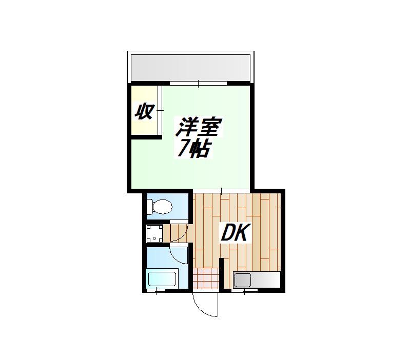 宮川ハイツ(1DK/1階)の間取り写真