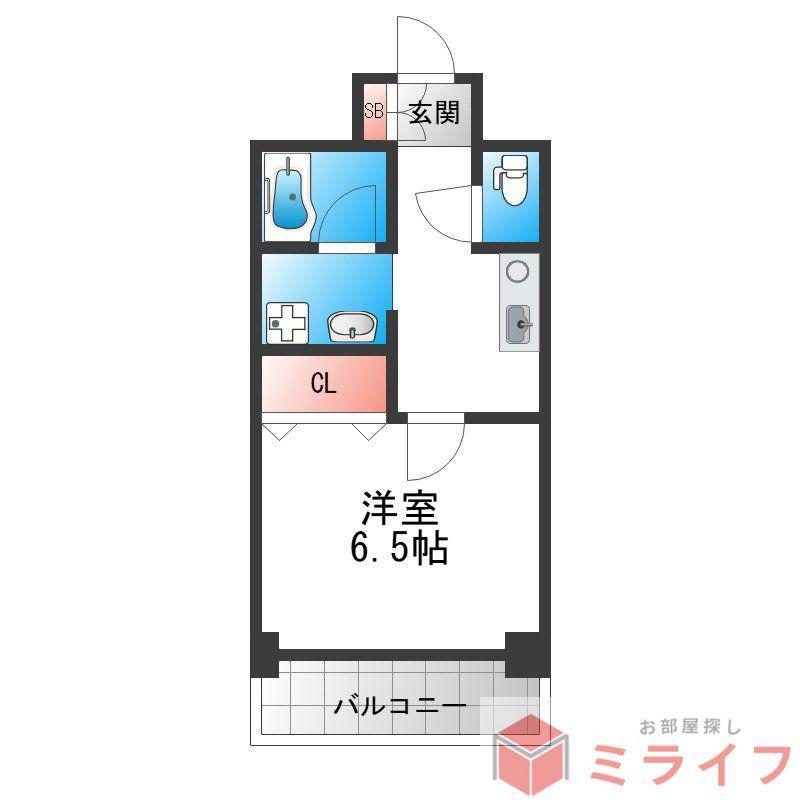 GROOVE平野(1K/3階)の間取り写真