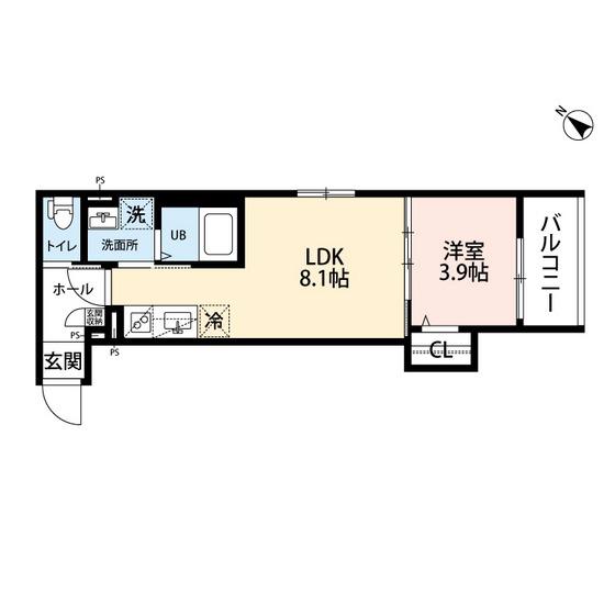 ROBOT HOME 吉塚(1LDK/3階)の間取り写真