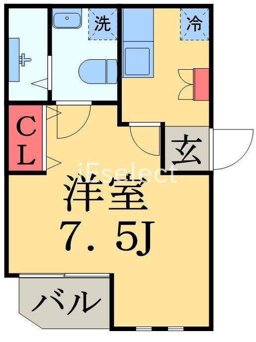 Aレガート神明町Ⅰ(1K/1階)の間取り写真