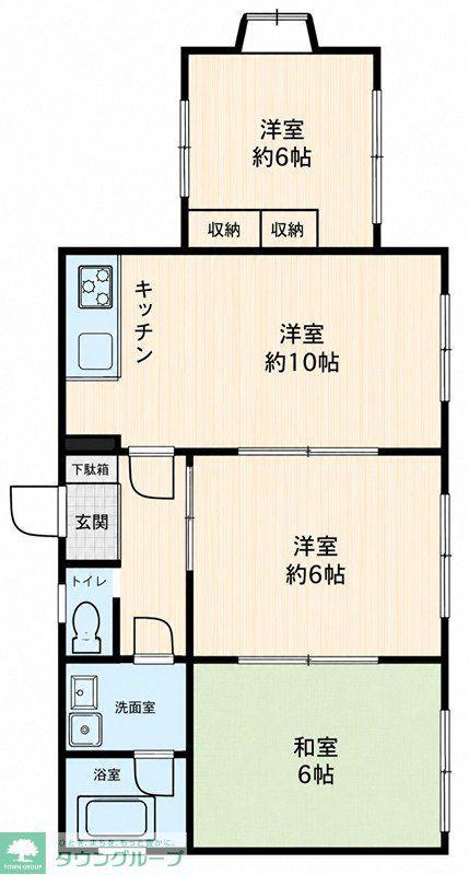 サンハイム竹間(3LDK/1階)の間取り写真