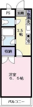 山福第二ビル(1K/3階)の間取り写真