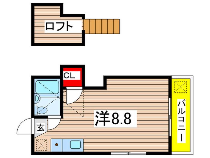 ケントハウス(ワンルーム/1階)の間取り写真