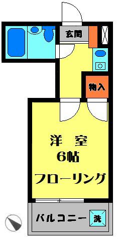 ベルトピア相模原(1K/3階)の間取り写真