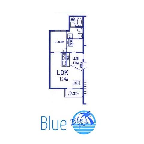 江ノ島電鉄線 長谷駅(神奈川) 徒歩2分 3階建 築3年(1LDK/1階)の間取り写真