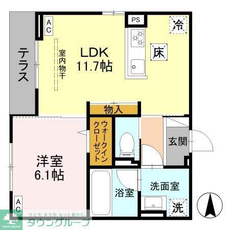 SAMPO(1LDK/2階)の間取り写真