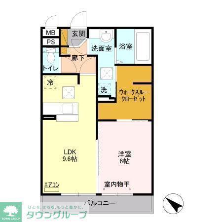 メルベーユおおたかの森 1号棟(1LDK/1階)の間取り写真