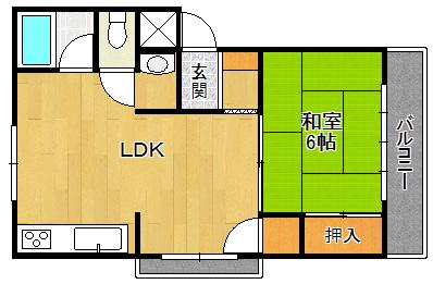 スティルネス2(1LDK/2階)の間取り写真