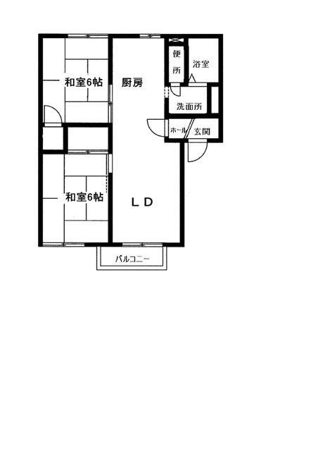 フィールドハイツ深見(2LDK/2階)の間取り写真