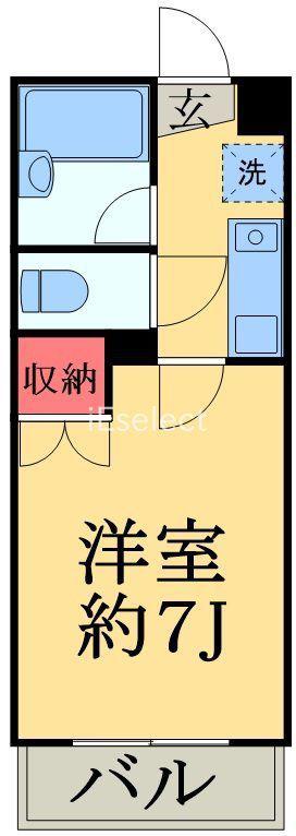 とうすい(1K/1階)の間取り写真