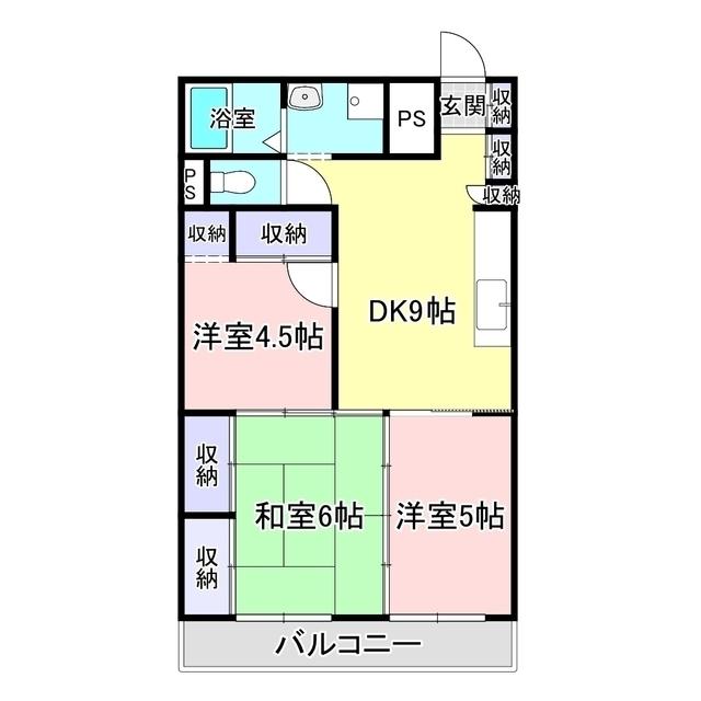 ライフピア野田 602(3DK/6階)の間取り写真