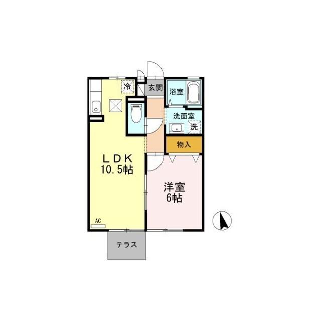 D-ROOMディアコート(1LDK/1階)の間取り写真