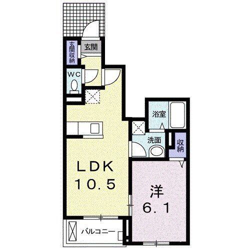 京成本線 八千代台駅 徒歩16分 3階建 築10年(1LDK/1階)の間取り写真
