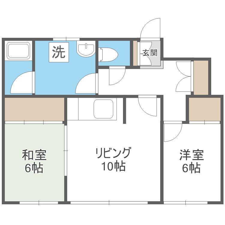 エルドラード西町II(2LDK/3階)の間取り写真