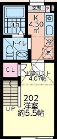 HMBASE鶴ヶ峰(1K/2階)の間取り写真