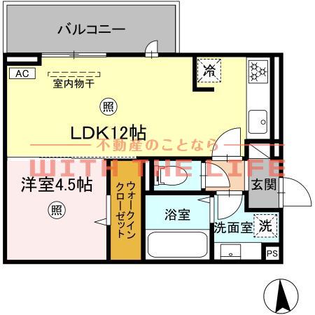 AUGUSTA(1LDK/2階)の間取り写真