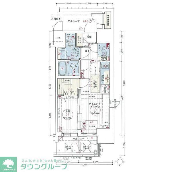 エステムコート名古屋新栄IIアリーナ(1DK/12階)の間取り写真