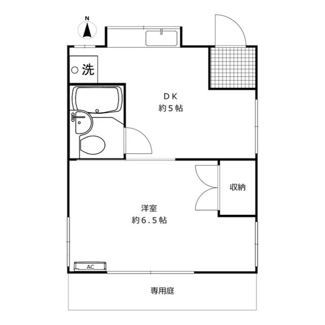 當泉荘(1DK/1階)の間取り写真