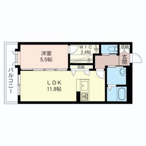 東武東上線 和光市駅 徒歩10分 3階建 築18年(1LDK/3階)の間取り写真