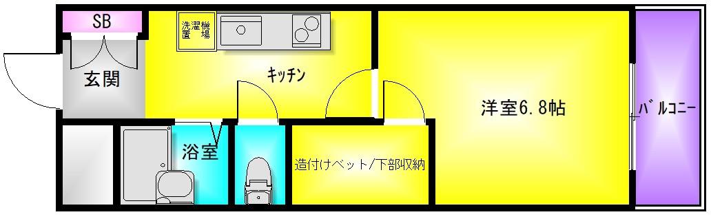 アベンタ楽音寺(1K/1階)の間取り写真