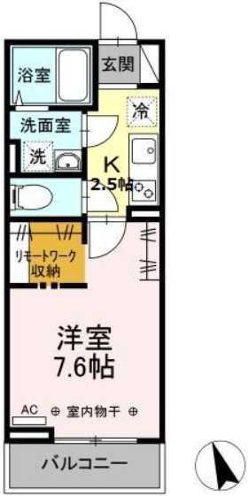 ウェルデンス戸塚ビー(1K/3階)の間取り写真