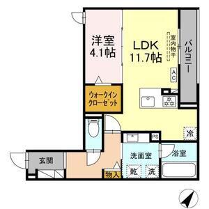D-SOLIS一社(1LDK/2階)の間取り写真